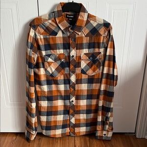 Plaid Shirt in Orange and Navy